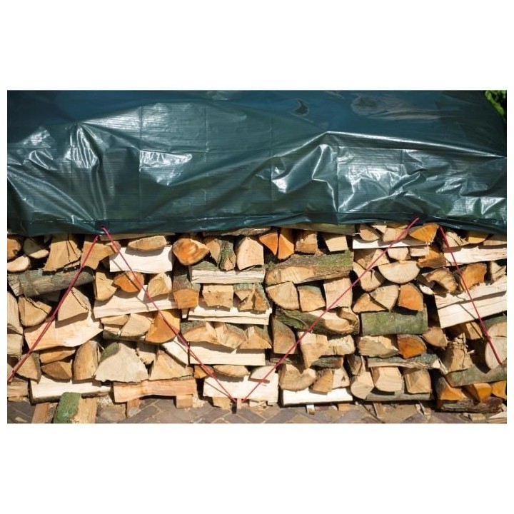 Nature Bâche a bois de chauffage 5x6 m PE Vert