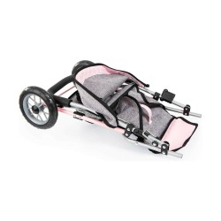 Poussette pour poupées Reig Gris Rose roues x 3 Jumeler