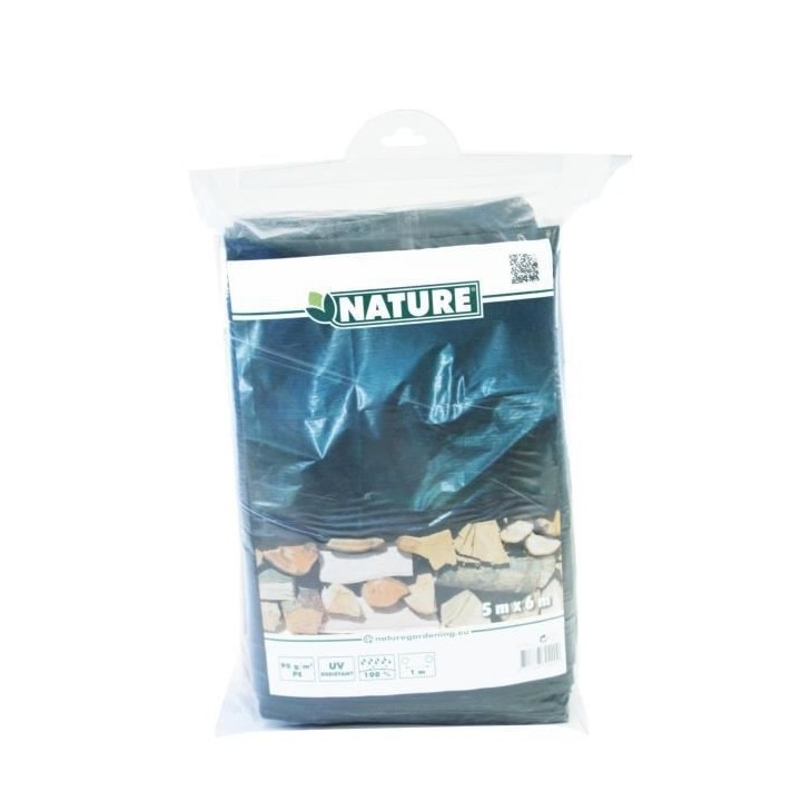 Nature Bâche a bois de chauffage 5x6 m PE Vert