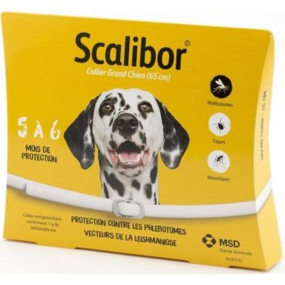 SCALIBOR Collier antiparasitaire - 65 cm - Pour grand chien (Contre le