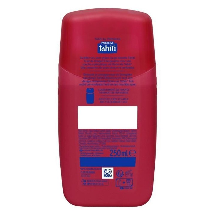 Lot de 3 gels douche Tahiti Monoî Fruit du dragon - 250ml