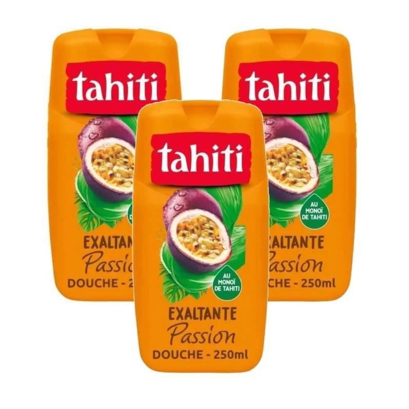 Lot de 3 gels douche Tahiti Monoî Passion - 250ml