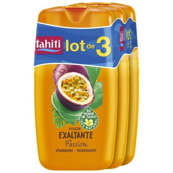 Lot de 3 gels douche Tahiti Monoî Passion - 250ml