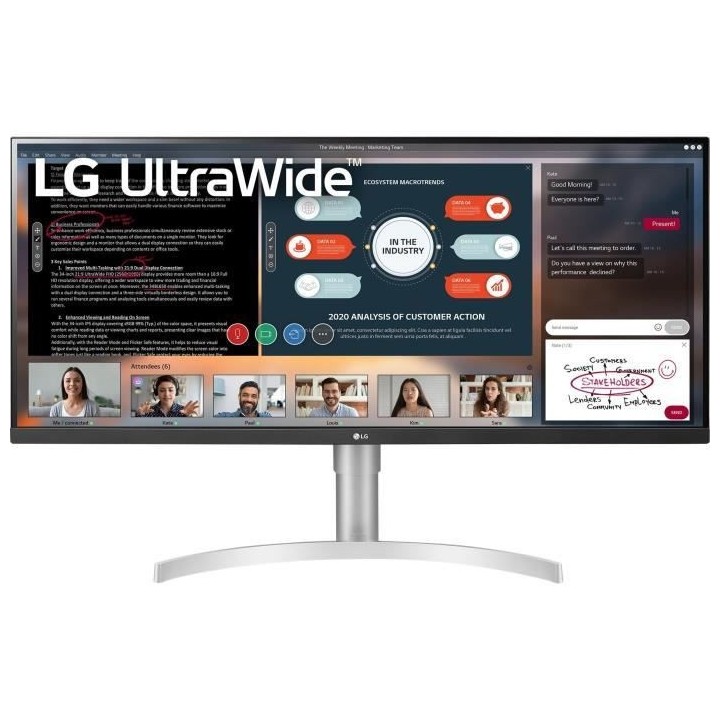 Ecran PC UltraWide - LG - 34WN650 - 34 UWFHD - Dalle IPS - 5 ms - 75 H