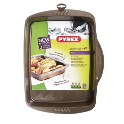 Moule pour four Pyrex Asimetria Rectangulaire Noir 35 x 27 cm Métal (6 Unités)