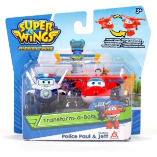 SUPER WINGS Pack de 2 figurines transformables Transform-a-bot - 5 cm