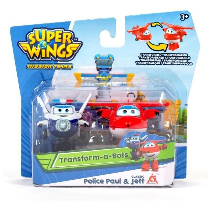 SUPER WINGS Pack de 2 figurines transformables Transform-a-bot - 5 cm