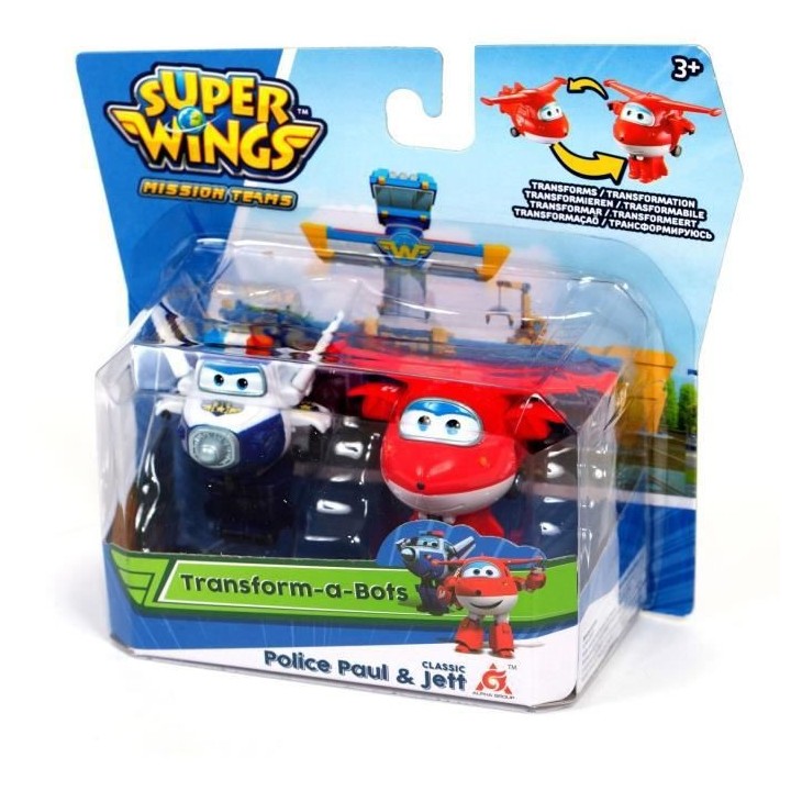 SUPER WINGS Pack de 2 figurines transformables Transform-a-bot - 5 cm