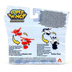 SUPER WINGS Pack de 2 figurines transformables Transform-a-bot - 5 cm - Jet & Paul