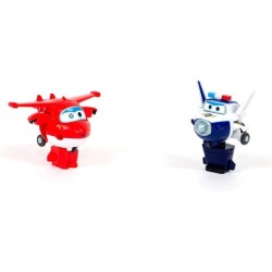 SUPER WINGS Pack de 2 figurines transformables Transform-a-bot - 5 cm - Jet & Paul