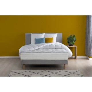 DEKO DREAM MALIN Pack Complet Matelas 160 x 200 cm + Sommier + Couette