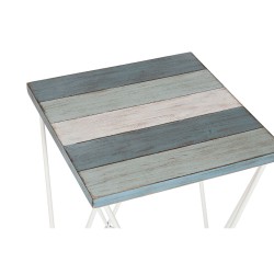 Table d'appoint DKD Home Decor Bleu ciel Naturel Bois Métal 40 x 40 x 51 cm