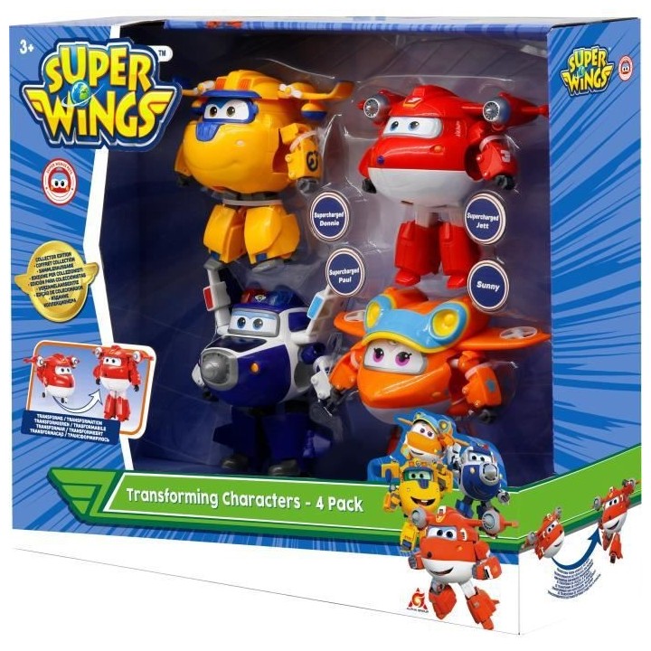 AUER SUPER WINGS – COFFRET TRANSFORMING x4 – Avions Transformables