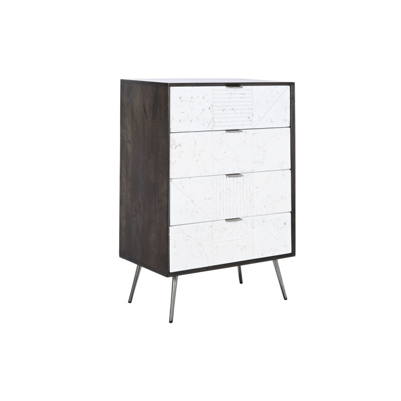 Caisson à Tiroirs DKD Home Decor 70 x 40 x 105 cm Blanc Brun foncé Bois de manguier