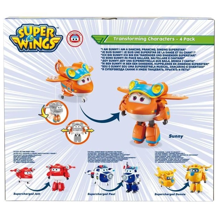 AUER SUPER WINGS – COFFRET TRANSFORMING x4 – Avions Transformables