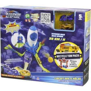 LA LÉGENDE DE SPARK Circuit Voiture 4 Pôles +2 Lanceurs Évolution T