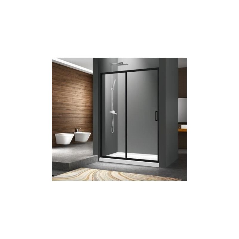 AURYS Pacifique claire 120 Paroi de douche - L120 x H194 cm - Profilé aluminium anodisé noir mat