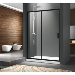 AURYS Pacifique claire 120 Paroi de douche - L120 x H194 cm - Profilé aluminium anodisé noir mat