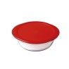 Panier-repas rond avec couvercle Ô Cuisine Cook&store Ocu 27 x 24 x 8 cm Rouge 2,3 L Silicone verre