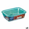 Boîte à repas rectangulaire avec couvercle Luminarc Keep'n Lagon 12 x 8,5 x 5,4 cm Turquoise 380 ml verre (6 Unités)