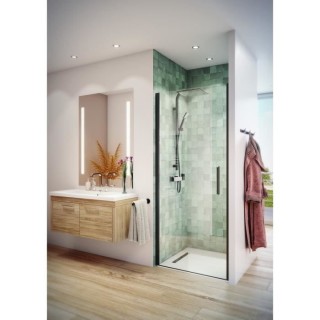 AURYS Gascogne 80 Droite Porte de douche - L80 x 198 cm - Profilé alu
