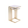 Jeu de 2 tables DKD Home Decor 37 x 39 x 66 cm Doré Métal Blanc Marbre