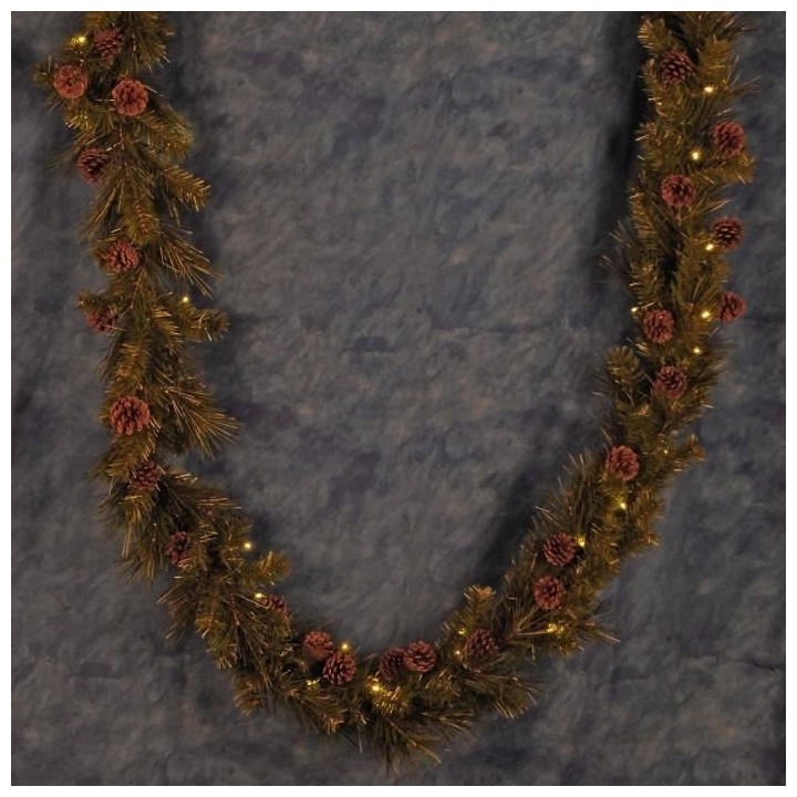 AUTOUR DE MINUIT Guirlande verdure - 40 LED - Blanc chaleureux