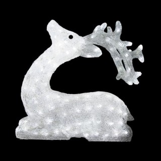 AUTOUR DE MINUIT Renne couche acrylique - 160 LED - 49 x 46 cm