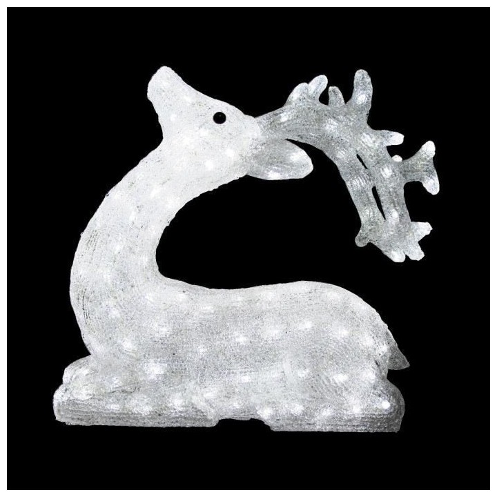 AUTOUR DE MINUIT Renne couche acrylique - 160 LED - 49 x 46 cm