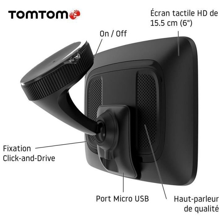 TomTom GO Discover Monde 6'' - GPS auto 6 pouces HD, cartographie mond
