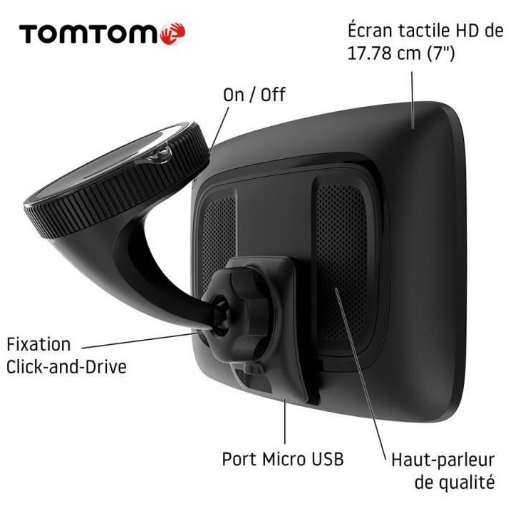 TomTom GO Discover Monde 7'' - GPS auto 7 pouces HD, cartographie mond