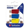 Pendrive Verbatim Store 'n' Click 3 Pièces Multicouleur 16 GB