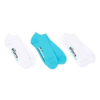 Lot de 3 Paires de Chaussettes Assorties Blanc et Turquoise Homme