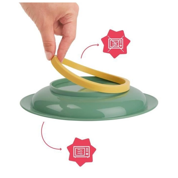 Badabulle Lot de 3 assiettes antidérapantes et incassables, 12m+