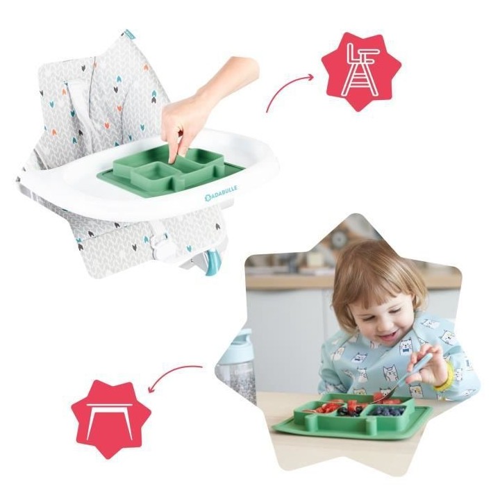 Badabulle Assiette a compartiments antidérapante, 4m+