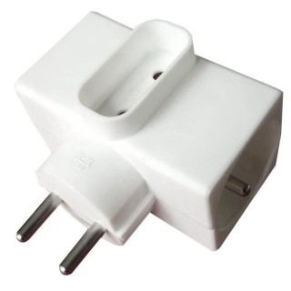 Triplite latérale ZENITECH 2x16A + 1x6A - Blanc