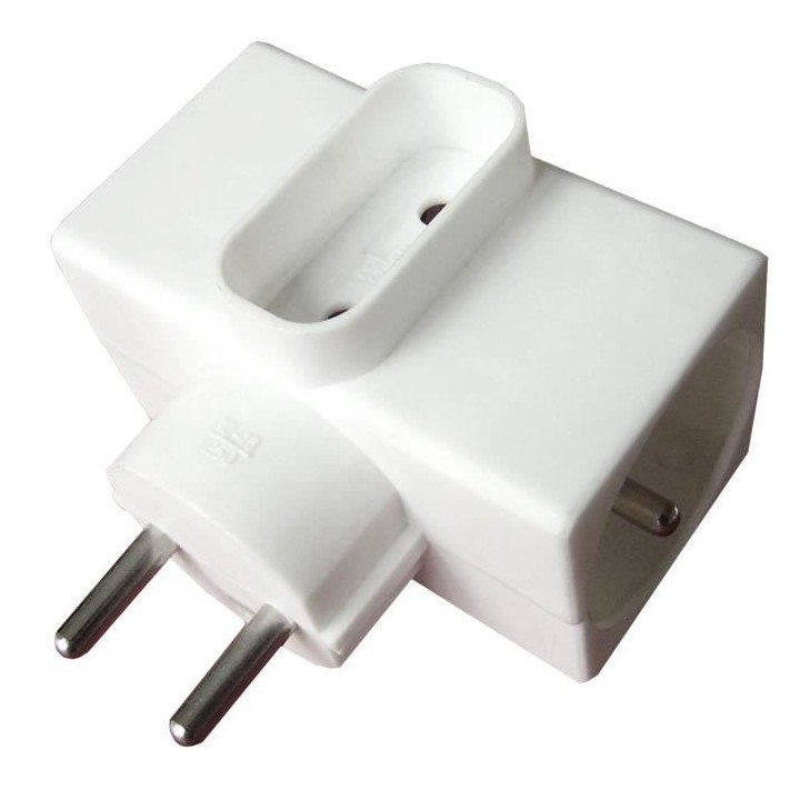 Triplite latérale ZENITECH 2x16A + 1x6A - Blanc