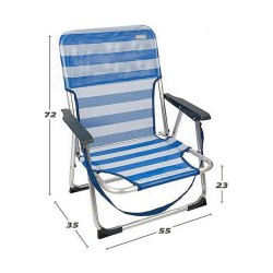 Chaise Pliante Colorbaby 55 x 35 x 72 cm Blanc Blue marine