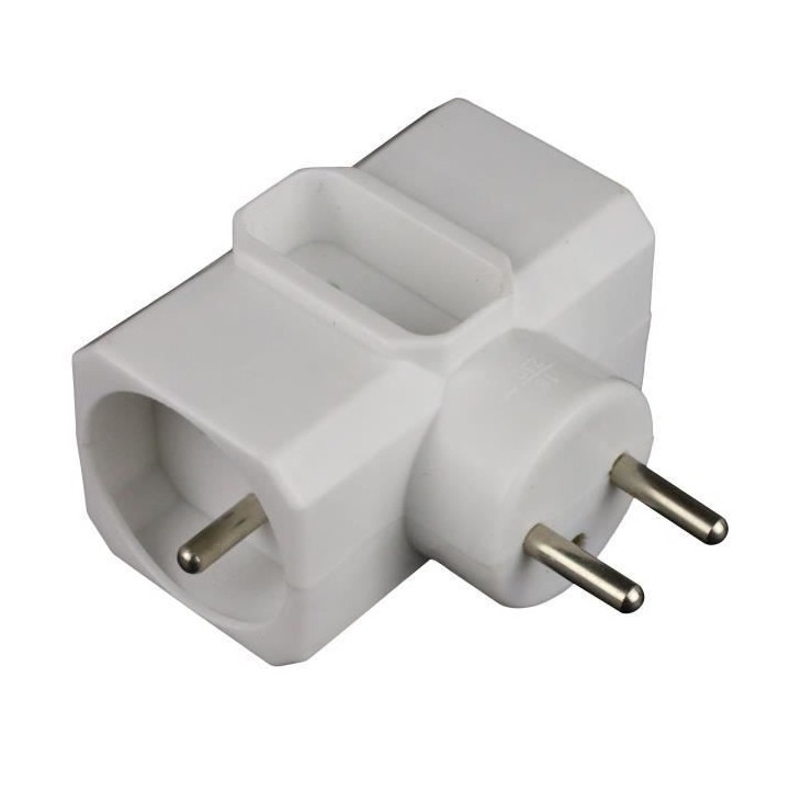 Triplite latérale ZENITECH 2x16A + 1x6A - Blanc