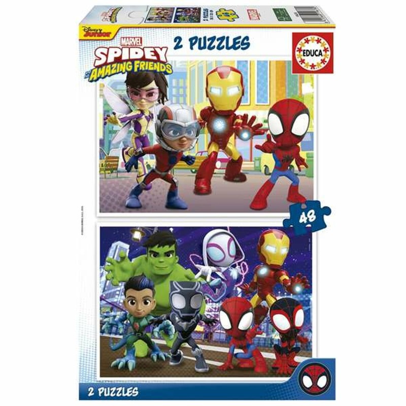 Set de 2 Puzzles Educa Spidey Amazing Friends