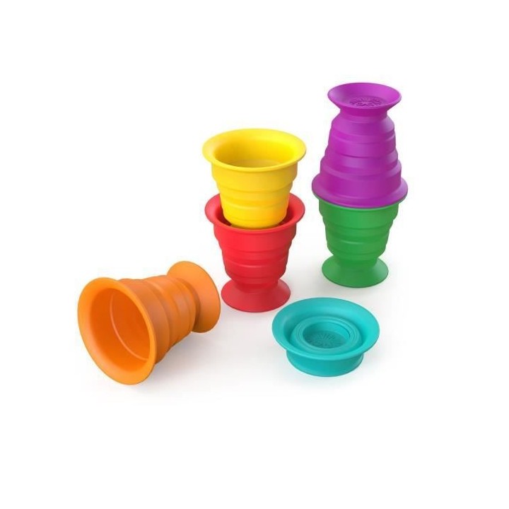 BABY EINSTEIN Gobelets jouet bébé Squish & Stack cups - Multicolore