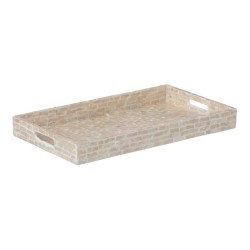 Plateau apéritif 50 x 33 x 5 cm Blanc Nacre noire (2 Unités)