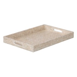 Plateau apéritif 50 x 33 x 5 cm Blanc Nacre noire (2 Unités)