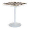 Table d'appoint Doré Métal Blanc PVC 60 x 60 x 75 cm