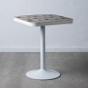 Table d'appoint Doré Métal Blanc PVC 60 x 60 x 75 cm