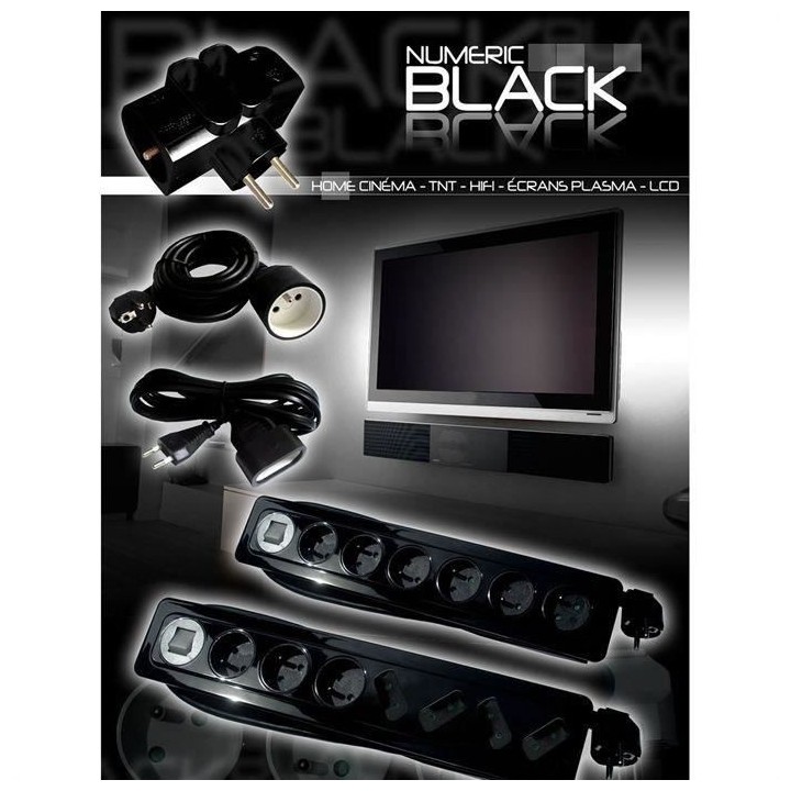 Rallonge électrique ZENITECH 3m - câble HO3VVH2F - 2x0.75 - Noir