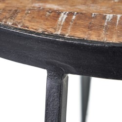 Table d'appoint 48 x 48 x 67 cm Naturel Noir