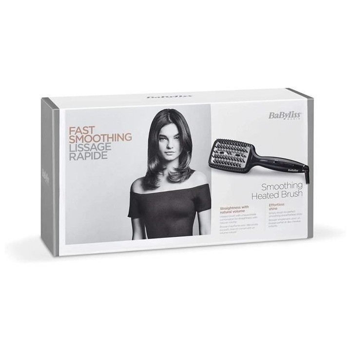 BaByliss Brosse Chauffante Smoothing Heated Brush en Céramique pour u