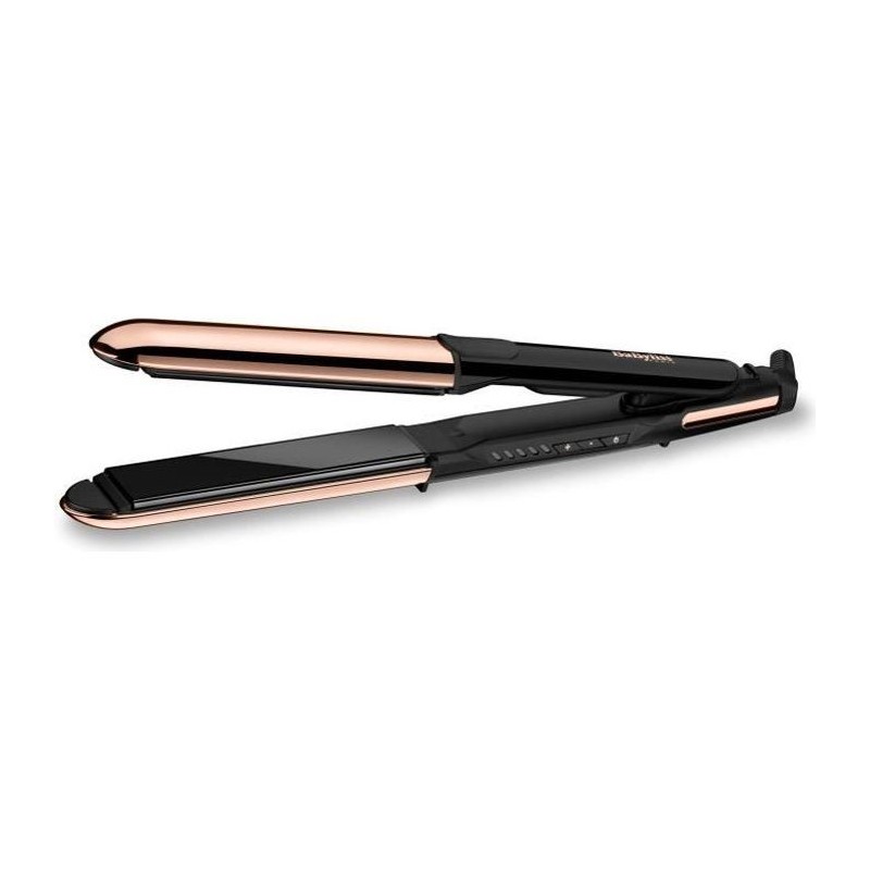 BaByliss ST482E - Lisseur BaByliss straight & curl brillance - 5 températures jusqu'a 235°C - Plaques 28 mm en titane véritab