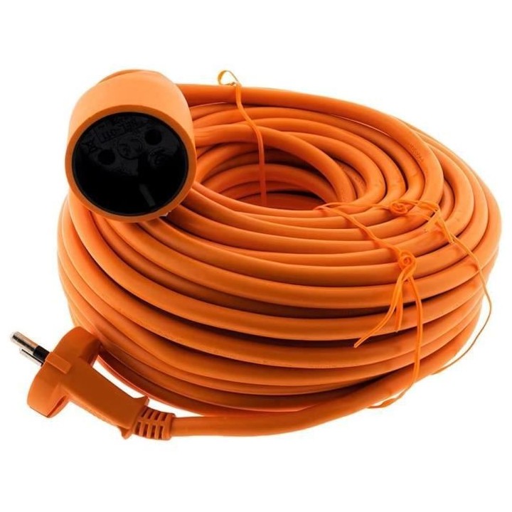 Rallonge éléctrique de jardin ZENITECH 25m - câble HO5VVF - 2 x 1.5